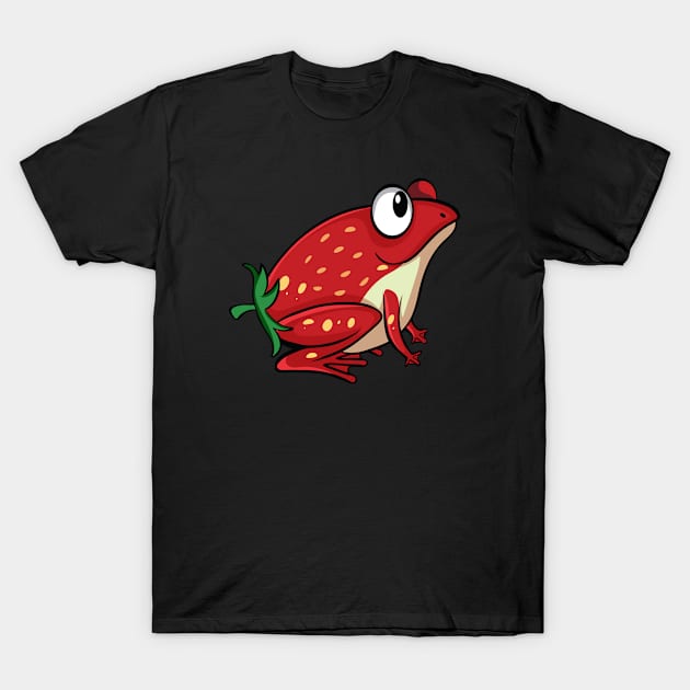 Funny red strawberry frog fruit T-Shirt by Donut lover